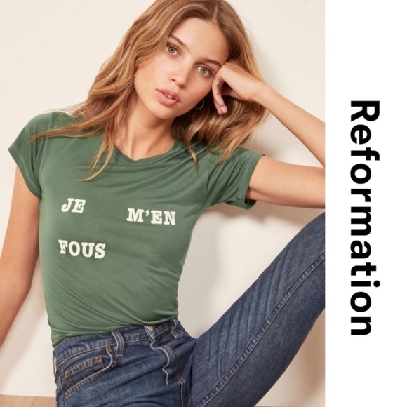 Reformation Tops - NWT Reformation Green Je M’en Fous Alex Slim Tee